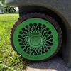 Outdoor Trash Can Accessories Rim Cover, Modern Decorative Wheel Spider-Spoke Residential Upgrades Style Accessory for Standard Garbage Bin