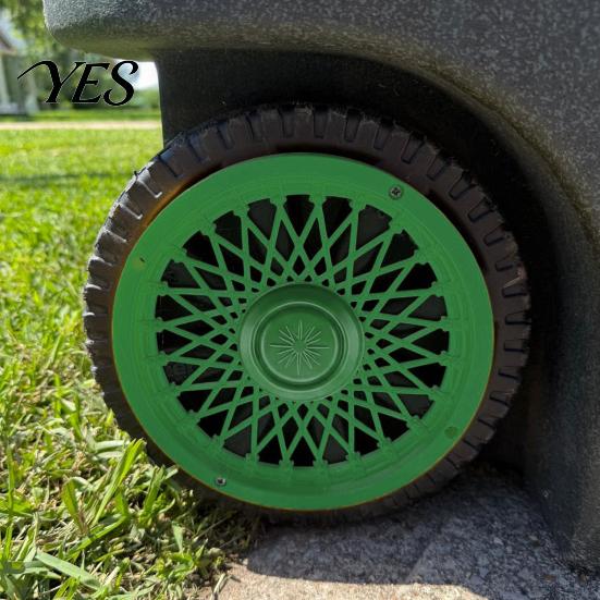 Outdoor Trash Can Accessories Rim Cover, Modern Decorative Wheel Spider-Spoke Residential Upgrades Style Accessory for Standard Garbage Bin