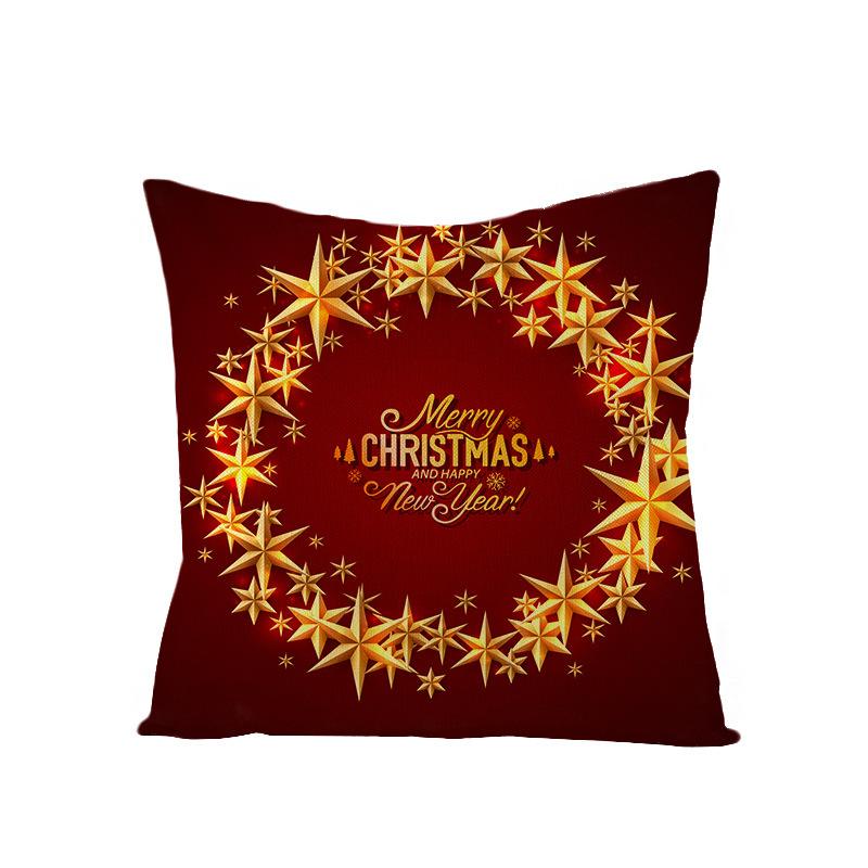 New Christmas Pillow Cover Printed Decorative Cushion Cover Home Sofa Cushion Linen Sofa Back