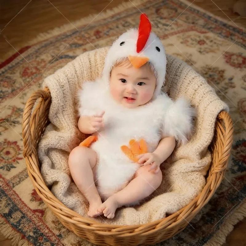 Costume da Pulcino Neonato Abbigliamento per Fotografia Cappello Tutina Abbigliamento da Festa per Bambini Accessori per Riprese in Studio Adatto per Bambini Maschi Femmine