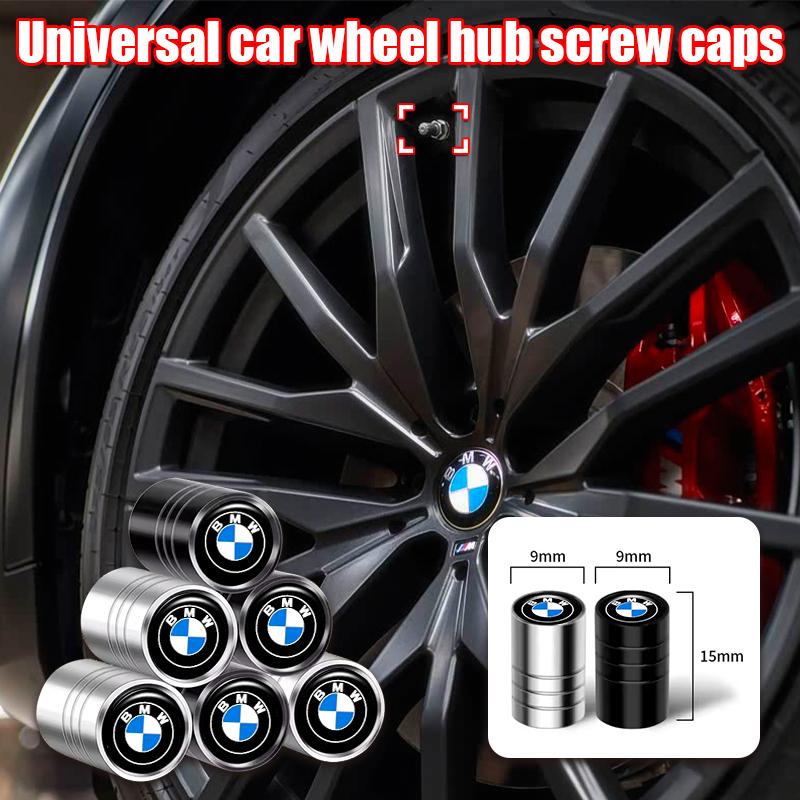 For BMW M X1 X3 For BMW M E46 E90 E60 4Pcs Rigid Metal Wheel Tire Valve Stem Caps Dust Cylinder Covers Hexagonal Car Exterior Tuning Accessory CUY1