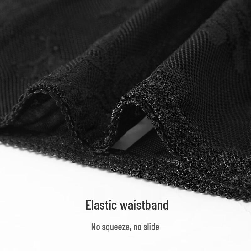 Audifen Women's Ultra-Thin Lace Embroidered Mid-Waist Briefs 2-Pack