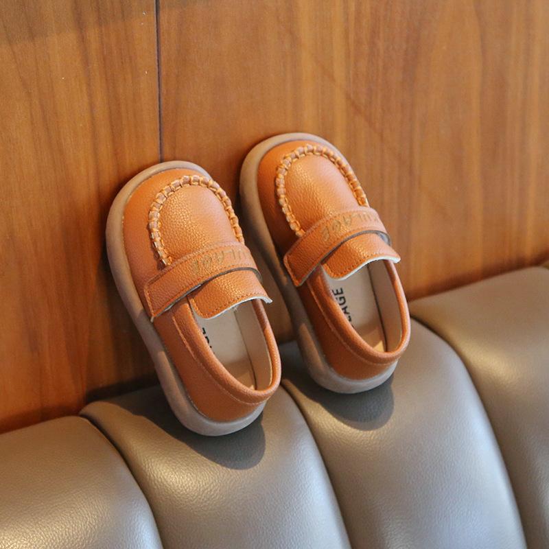 Korean Style Kids Soft Sole Slip On Casual Leather Loafer Shoes