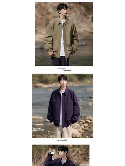 Men's Spring/Autumn Trendy Loose Turn-Down Collar Jacket - Teen Casual Coat with Free Shipping