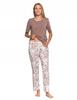 MORAJ S ECRU Women's Soft Short Sleeve Pajama with Long Floral Pants