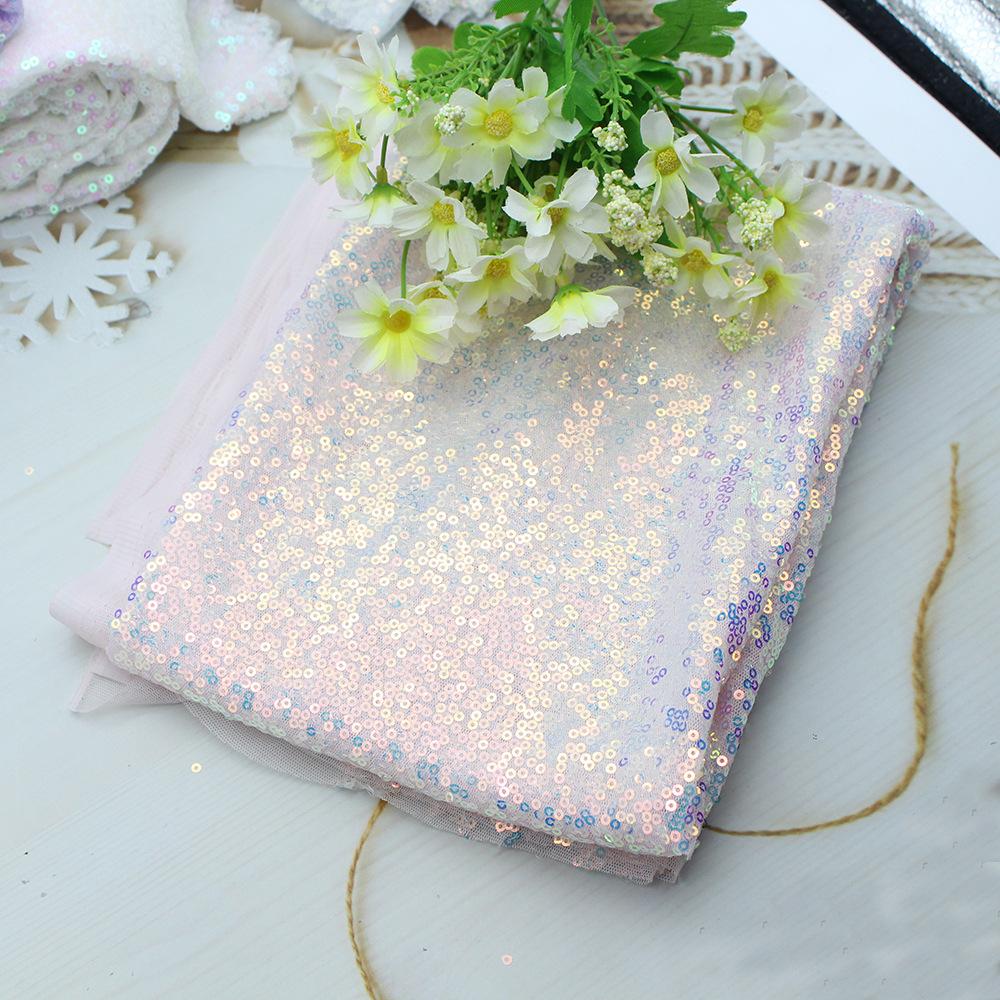 Tessuto Paillettes Ricamate Colorate 3mm Tessuto Paillettes Per Costumi da Palco da Sera Tovaglia per Sfondo Borsa da Viaggio Vestiti per Bambole Accessori Fai da Te Tessuto