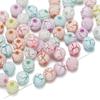 30/50pcs 8/10mm Round Color Cracked Acrylic Beads for Jewelry Making Multicolor Large Hole Loose Beads DIY Bracelet Necklace
