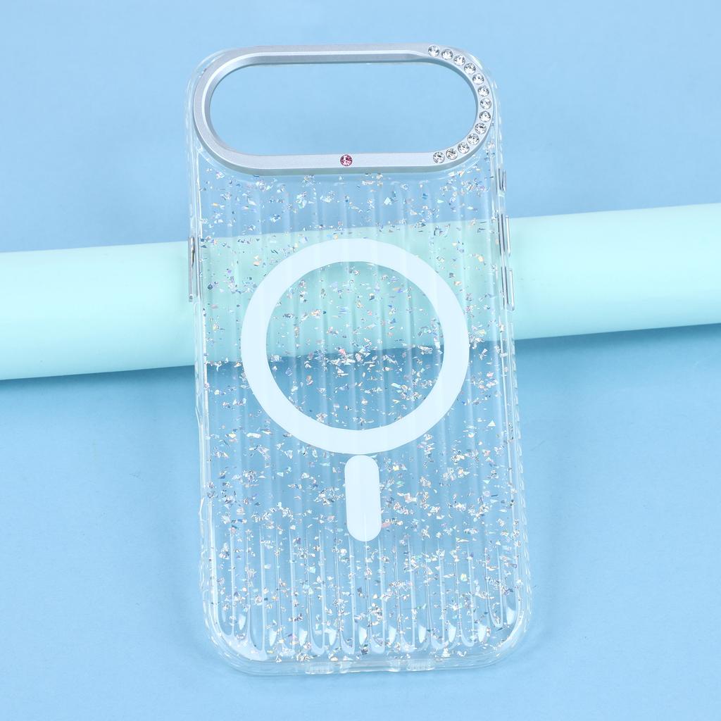 For iPhone Air Case Compatible with MagSafe IMD Glitter Glacier Texture TPU PC Phone Back Cover