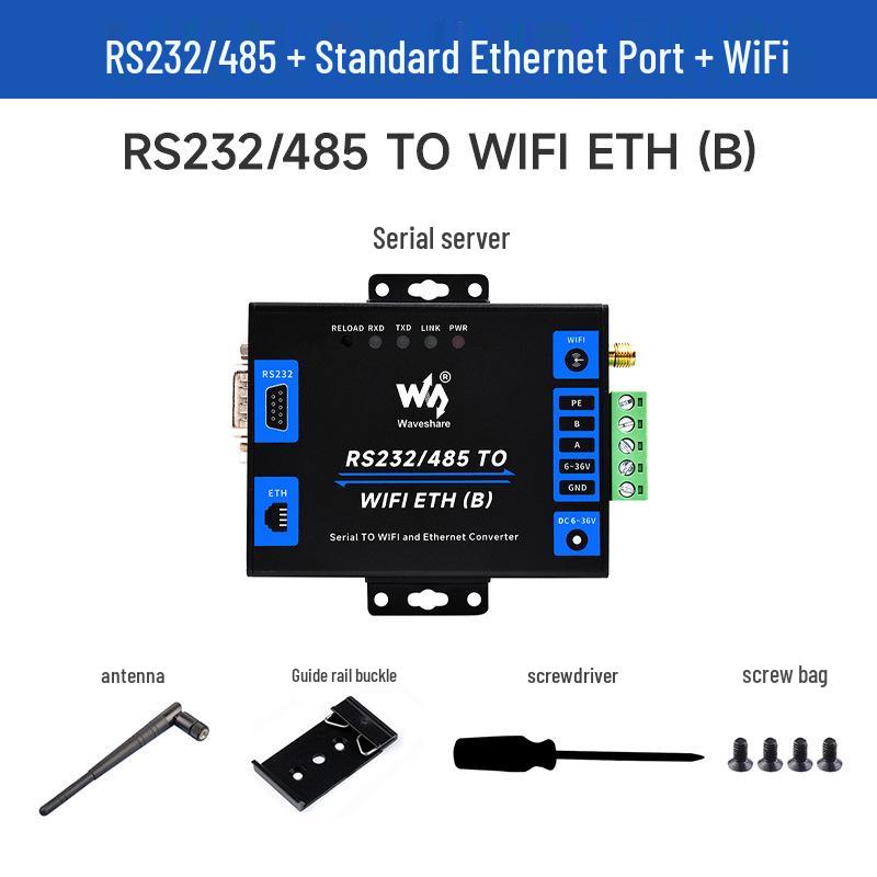 Industrial RS232/485 to WiFi & Ethernet Modbus Gateway with POE