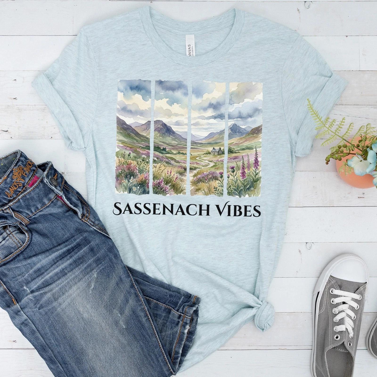 Sassenach Vibes Unisex t-shirt, Outlander Fan Gift, Scotland Lover Tee 3XL
