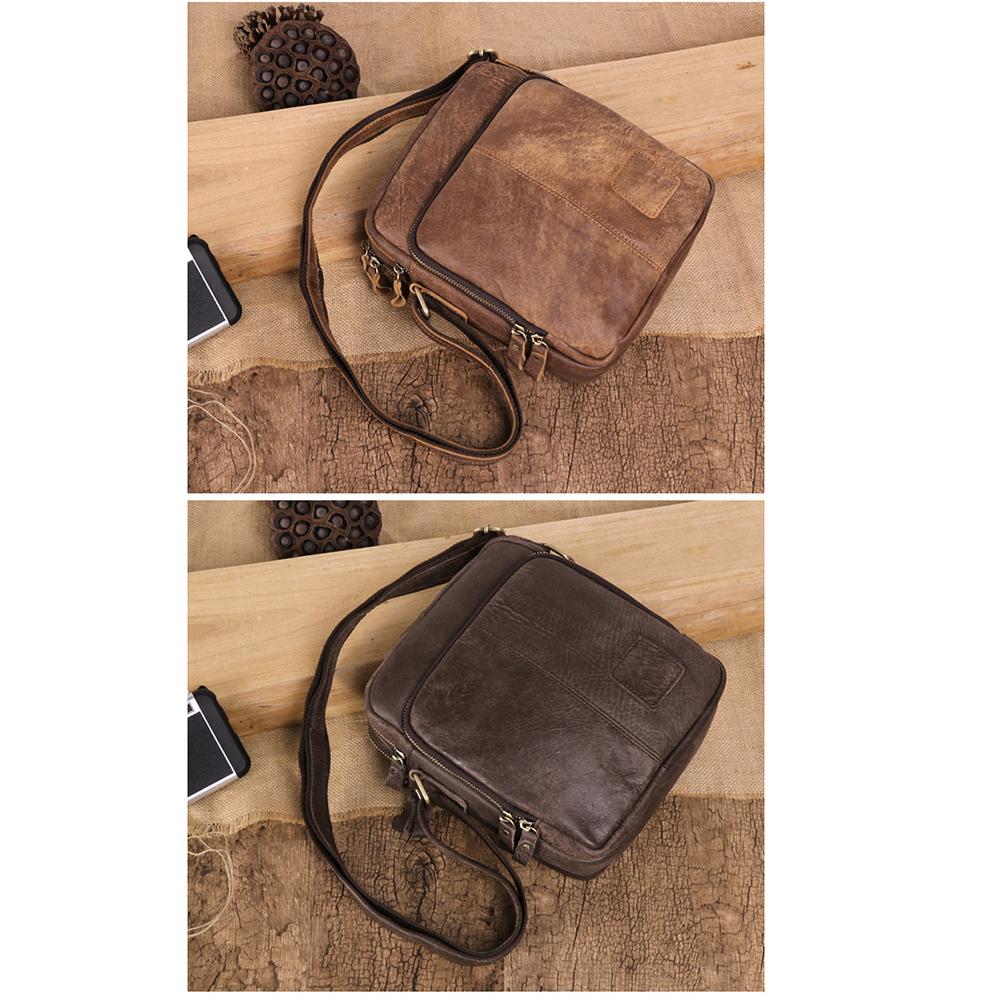 Leder Herrentasche Große Umhängetasche Messenger Bag Lässige Retro Rindsleder Herrentasche Herren Umhängetasche