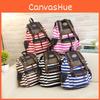 Womens Unisex Fashion Stripes Canvas Backpack Rucksack Travel Hiking Bag School