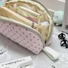 Cute Polka Dot Pencil Case With 3D Plush Wings And Large Capacity For School Students Daily Stationery Storage For Teen Girls