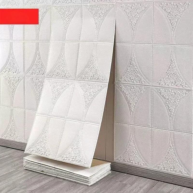 3D Soft Foam Brick Wallpaper Sticker Roll DIY Self Adhesive Living Room Home Kitchen Bathroom Decorative Wall Paper