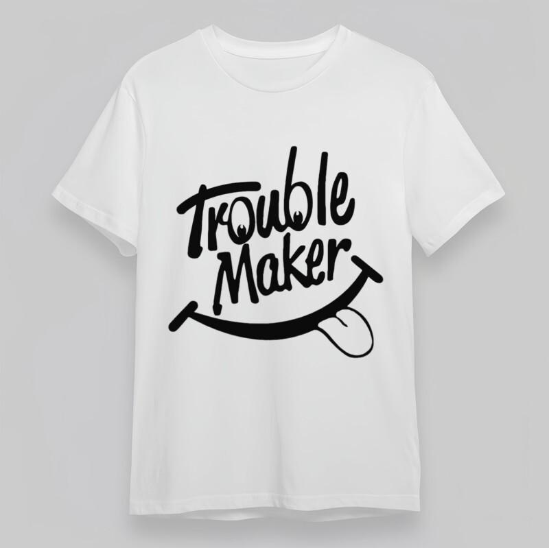 

Men s Oversize Classic T-Shirt Playful Trouble Maker With Tongue Emoji Soft Tee L