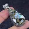 Copper Larimar Gemstone Handmade 925 Sterling Silver Jewelry Pendant 2.25" J9B28