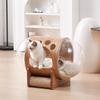 Transparent Cat Bed Acrylic Cat House with Wooden Climbing Frame All-Season Kitty Condo for Indoor Modern Space Capsule Pet Nest