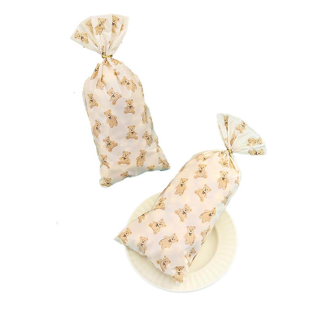 50Pcs Animal Party Bear Candy Bag Gift Bags Biscuits Cookies Dessert Diy For Kids Football Jungle Theme Birthday Party Decor
