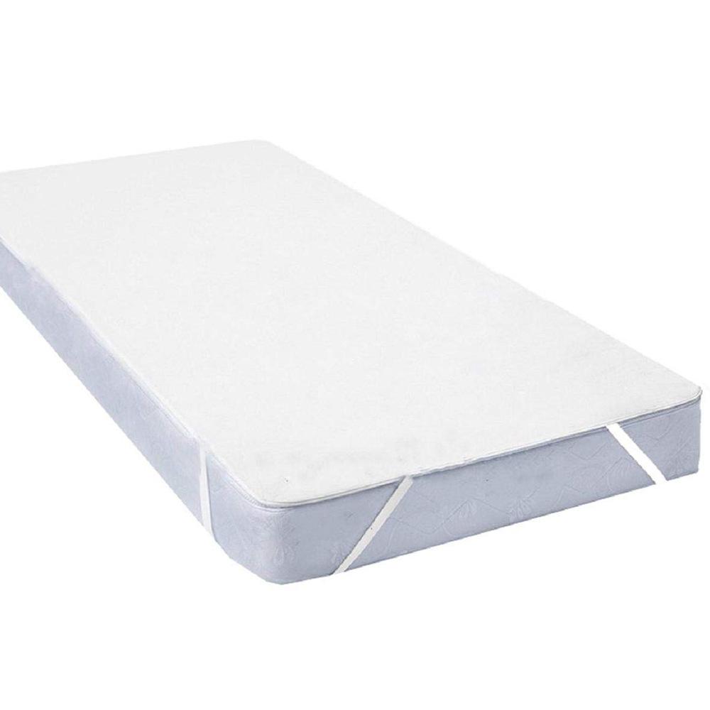 White Terry Cloth Waterproof Bed Sheet with Ties, Fitted Sheet, Urine Pad, Solid Color Bed Cover