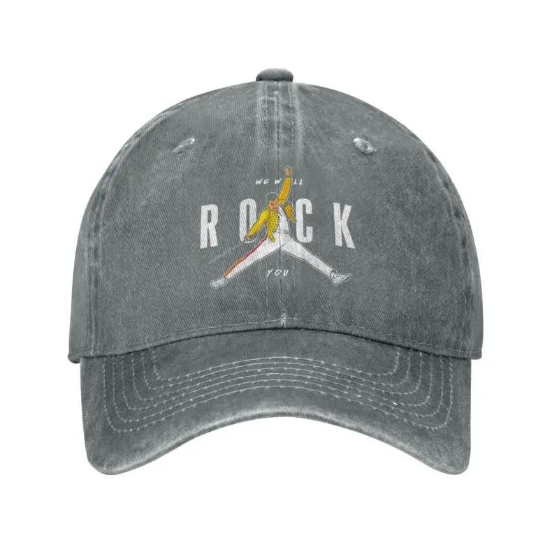 Individuelle Freddie Mercury Baseballkappe für Männer Frauen Baumwolle Atmungsaktiv Dad Hat Performance Snapback Hüte Baseball Cap gray