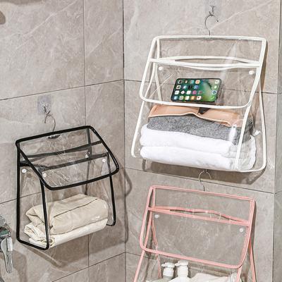PVC Waterproof Hanging Mobile Phone Bag Wall Hanging Organizer Storage Bag Bathroom Shower Accessories Towel Clothes Organizer