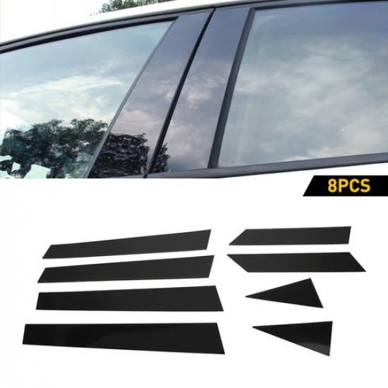 For 13-2018 Nissan 8PCS Altima Black Glossy Pillar Posts Window Door Trim Cover