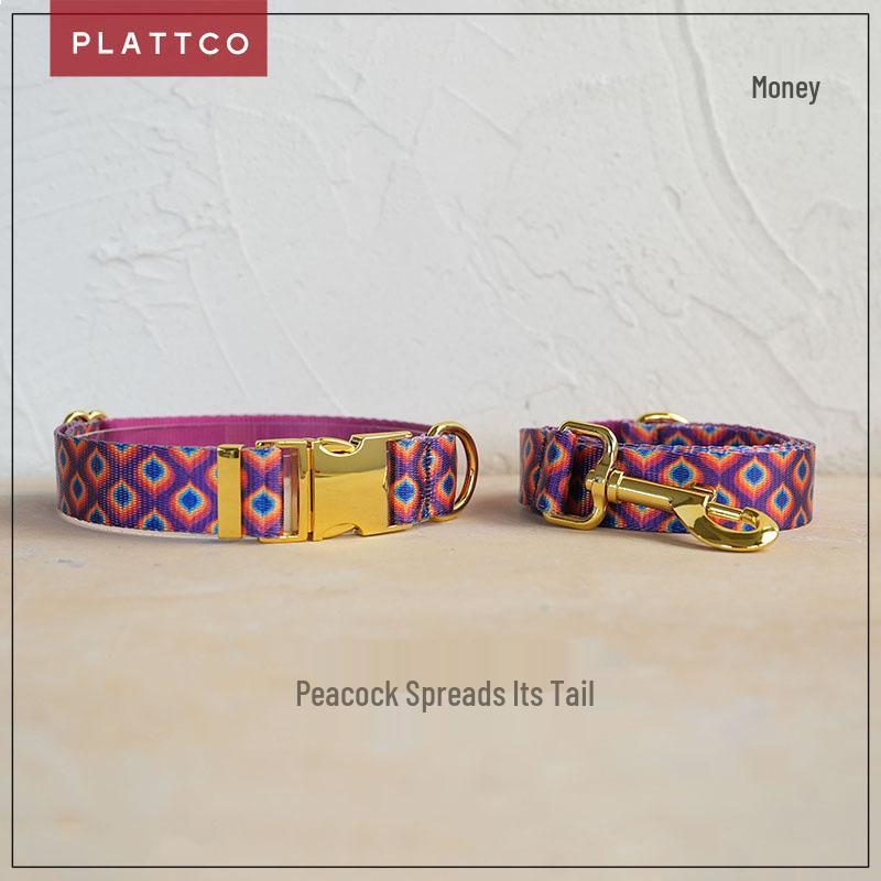 PLATTCO Soft & Comfortable Pet Collar and Leash Set with Metal Buckle - PDC362 M