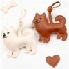 Trendy Samoyed Dog PU Leather Keychain Animal Charm for Purse Decoration