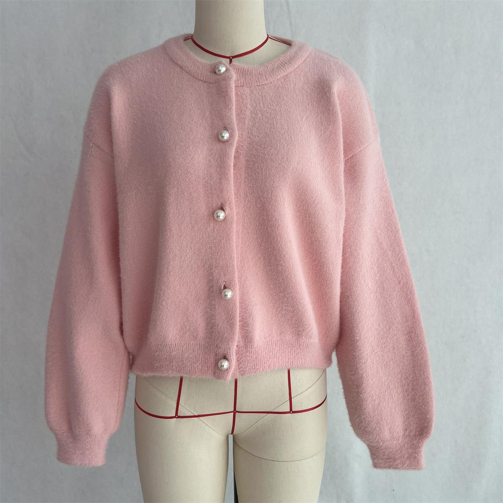 Women's Elegant White Knit Cardigan Casual Office Wear