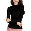 Bottom shirt women's spring and autumn inner wear new semi-turtleneck fungus edge knitted sweater medium neck long sleeve slim sweater