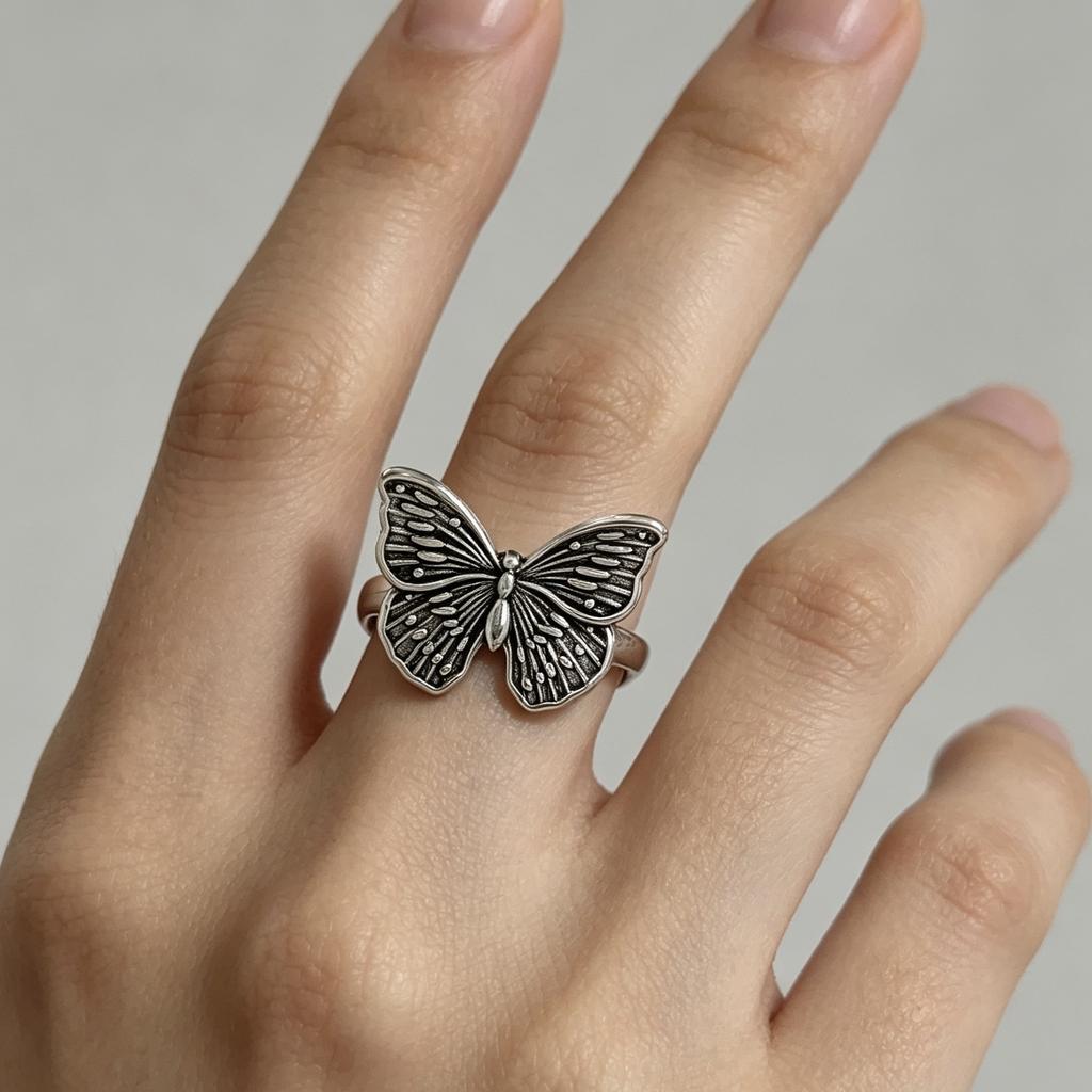 New women's butterfly-shaped ring for domestic sales Copper electroplated adjustable jewelry