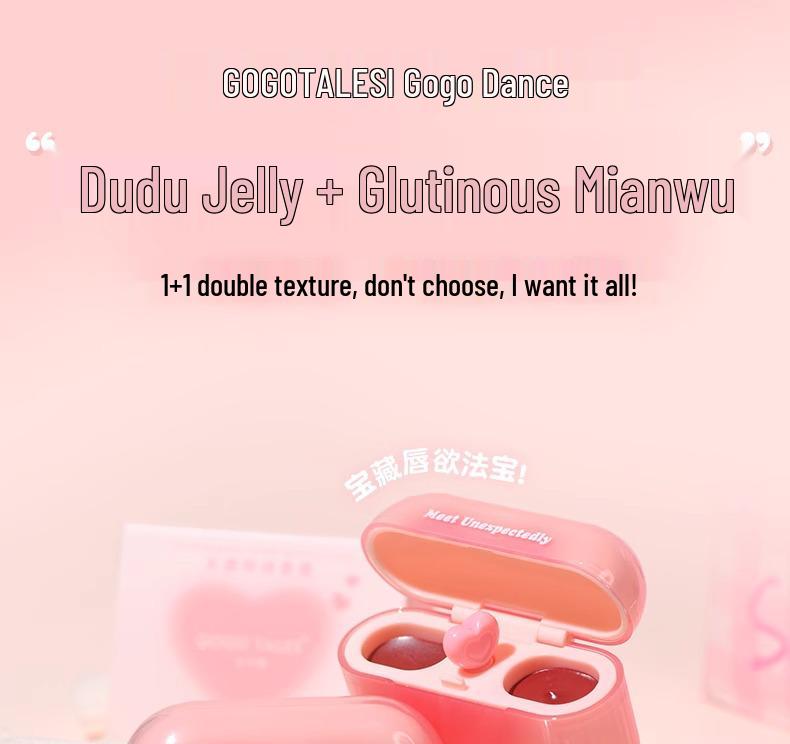 Gogotales Double-Ended Lip Gloss: Long-Lasting, Moisturizing Lip Mud & Mirror Water Light Lipstick