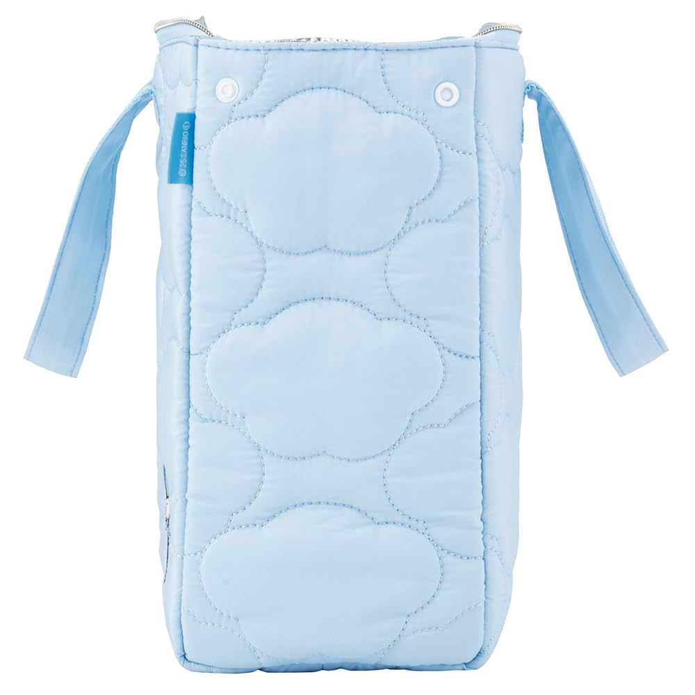 Skater Quilted Fabric Insulated Lunch Bag with Sanrio Cinnamoroll Drawing Pocket, KBCB5-A