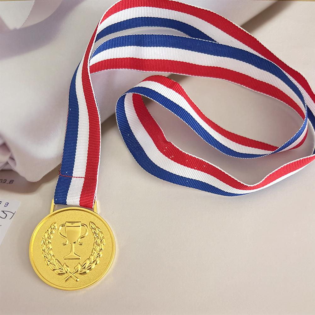 4.9cm Gold Medal Sports Rewards with Neck Ribbon Metal Winner Medals Competition Medals for Talent Show Party Race