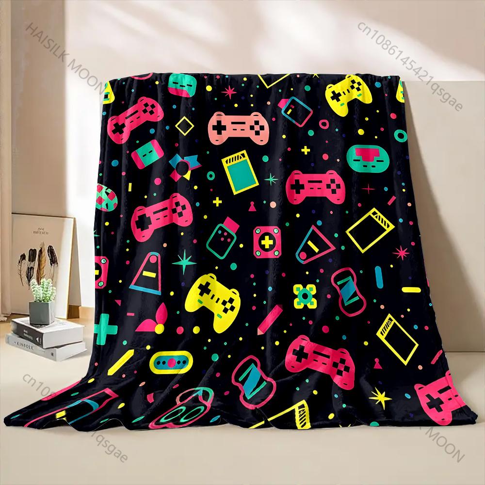 Video Game Element Controller Pattern Blanket Warm Soft for Sofa Bed Home Travel Camping Blanket All Seasons Luxury Gifts