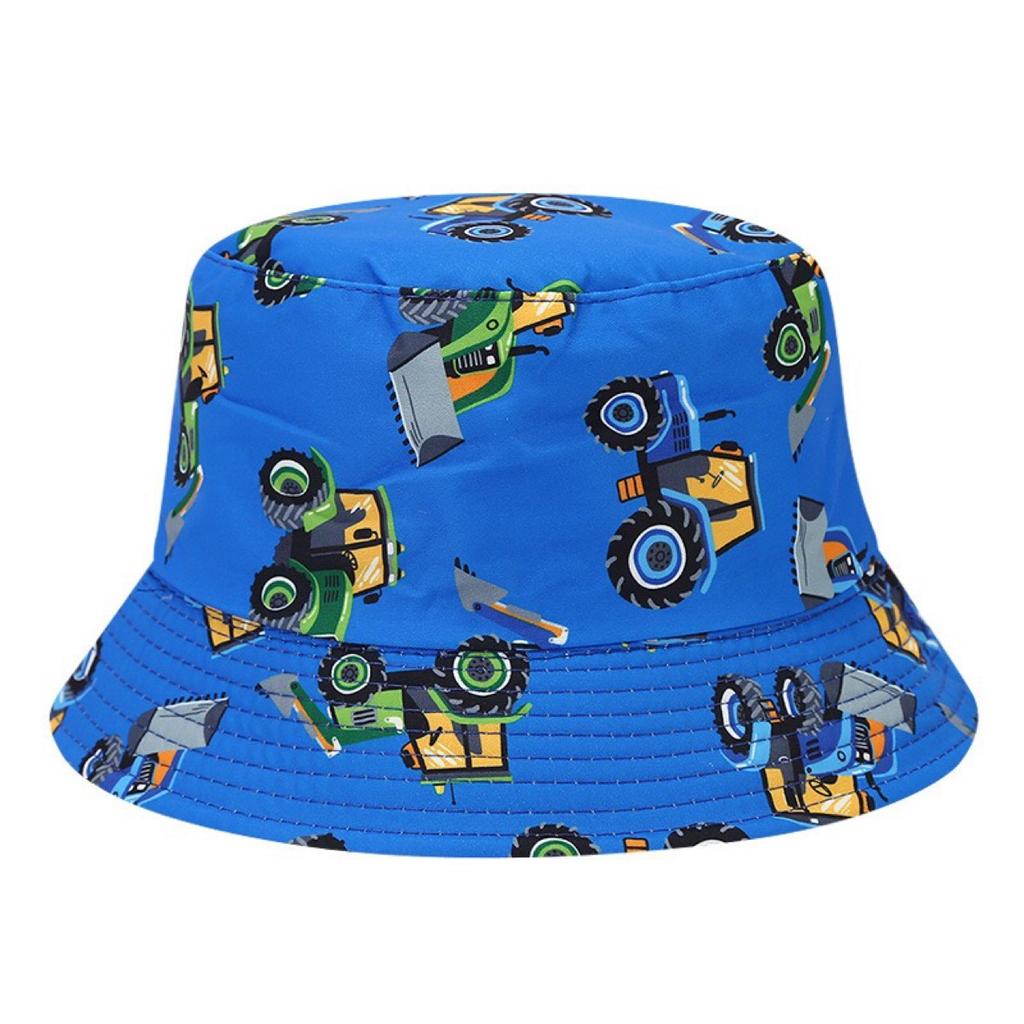 Cappello a Secchiello Cartone Animato Trattore Bambini Estate Traspirante Cappello da Sole all'Aperto Cappelli da Spiaggia per Ragazzi Ragazze
