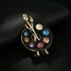 Enamel Fine Workmanship Shiny High Gloss Geometric Decoration Rust-resistant Exquisite Draw Palette Brooch