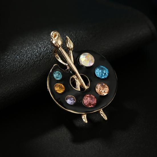 Enamel Fine Workmanship Shiny High Gloss Geometric Decoration Rust-resistant Exquisite Draw Palette Brooch
