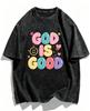 God Is Good Christian TShirt Washed Cotton Faith Graphic Tee Vintage Religious Bible Verse Jesus Top for Men Women Unisex