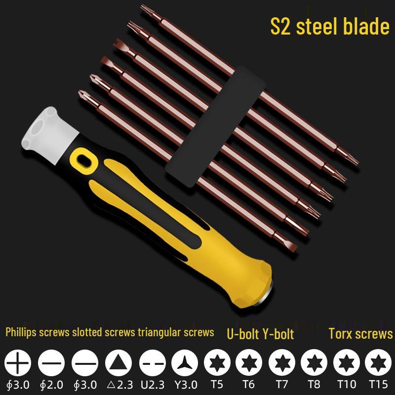 Multi-Functional Screwdriver Set with Triangle, Plum Blossom, U-Shaped, and Cross Heads for Household Use