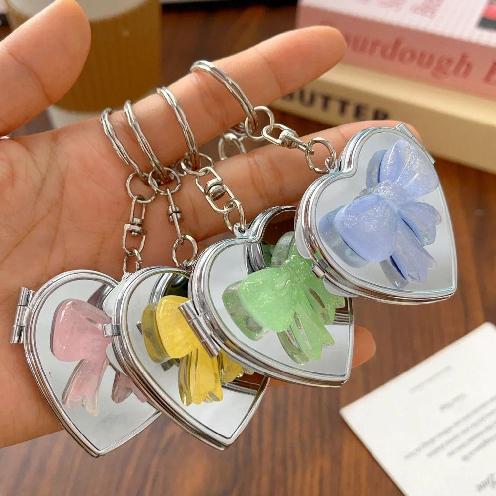 Double Sided Mirror Bag Hanging Keychain Korean Cosmetic Mirror Key Chain  Women