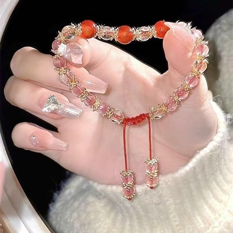 Baroque Pearl Drawstring Bracelet: Women's Light Luxury, Irregular Design, Exquisite Handcrafted Jewelry.