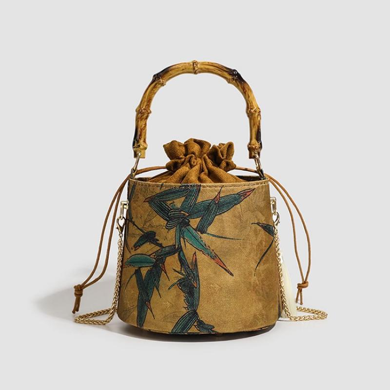 Chinese Style Xiangyunsha Drawstring Coin Purse, Ethnic Fashion Minimalist Portable Crossbody Pouch