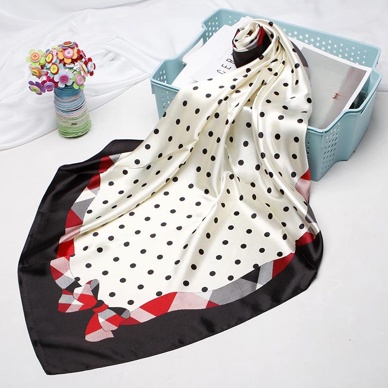 Wave headscarf women's artificial silk scarf 90 large square scarf satin shawl scarf