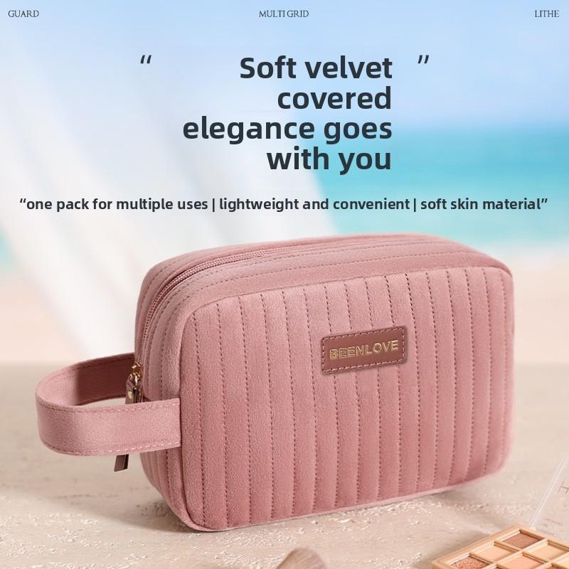 Borsa per Trucco da Viaggio con Organizer in Poliestere Antipolvere per Cosmetici e Articoli da Toeletta