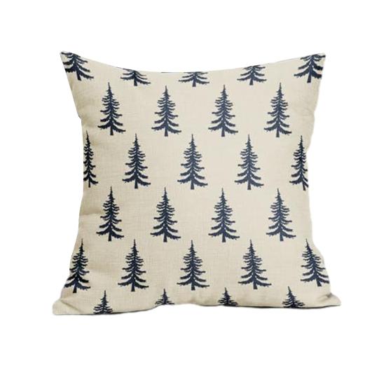 

45x45СМ Наволочка на декоративную подушку с рождественской елкой, Наволочка с принтом рождественской елки, Домашняя гостиная, Спальня, Диван, Кровать, Декоративная квадратная наволочка 45x45cm синий