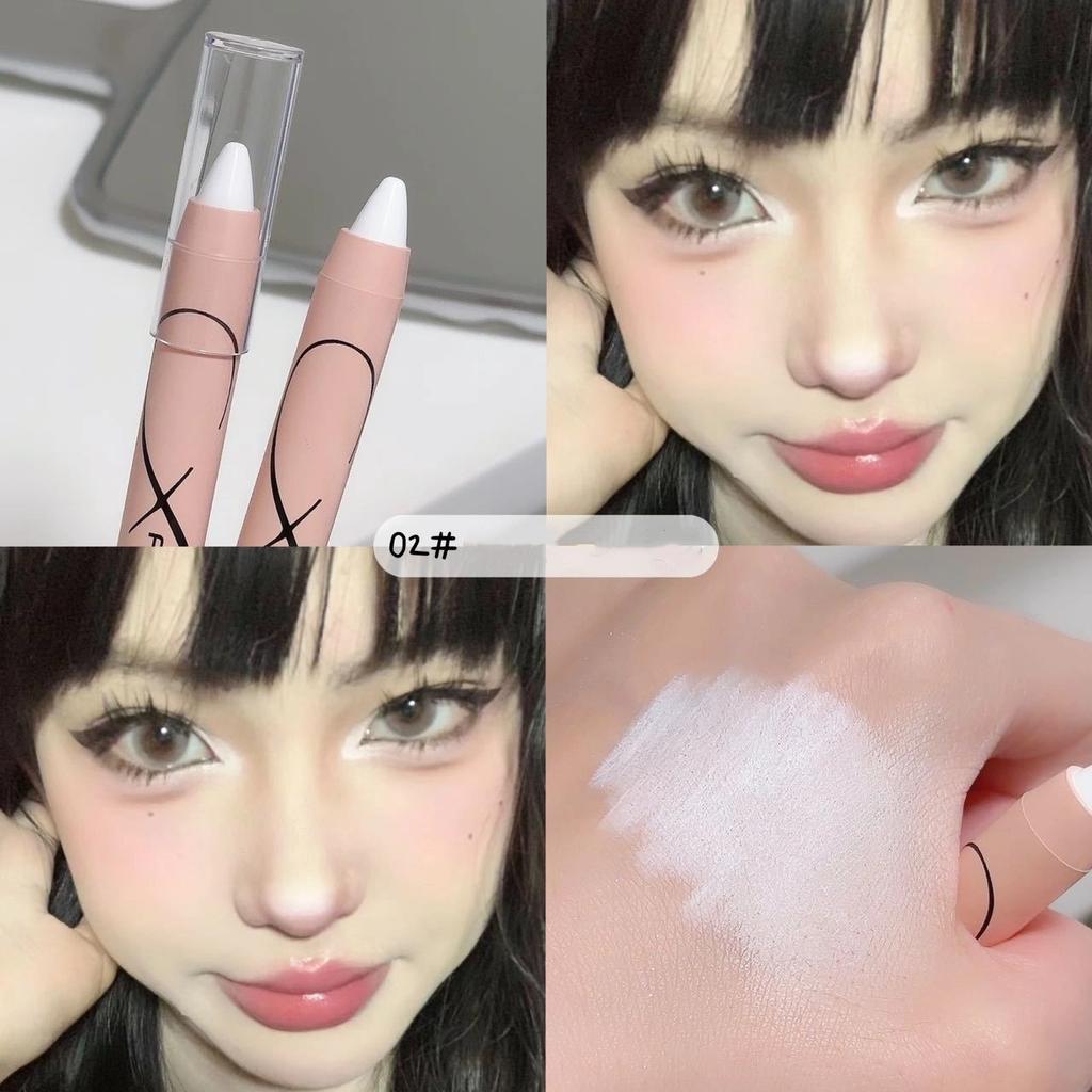 Pärlögonskuggspenna Liggande Silkesmask Highlighterpenna Matt Ögonmakeup Pärlhögblank Uppljusande Glittrig Ögonskuggspenna
