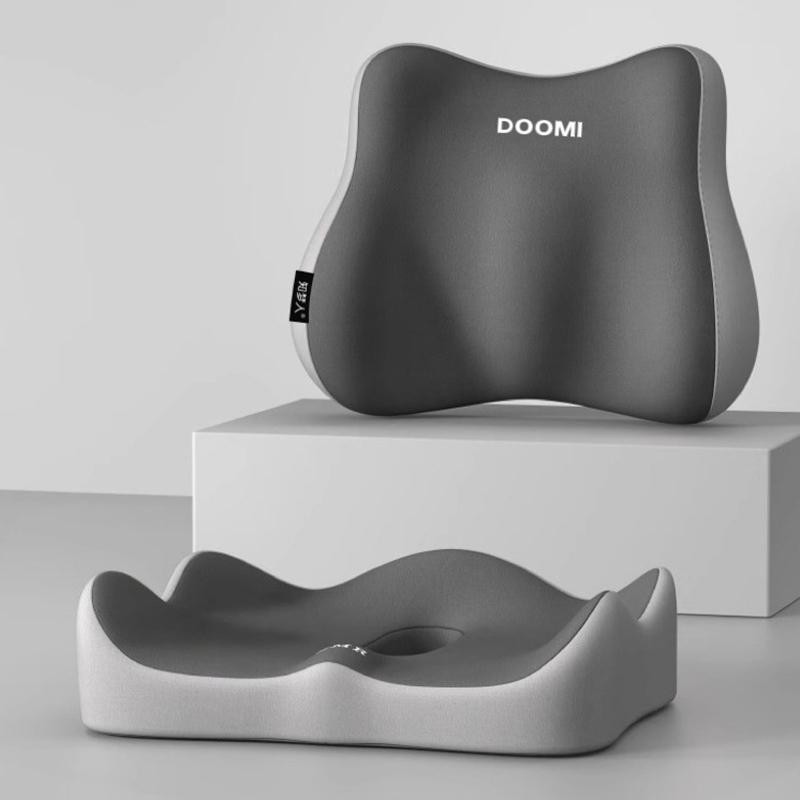 Integrated Office Seat Cushion with Backrest for Lumbar Support Memory Foam Pressure Relief Ergonomic Design for Comfort