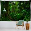 VIKAMA Zonlicht Bos Wandkleed Groen Natuurlandschap Wanddecoratie voor Slaapkamer Woonkamer Huis Achtergrond