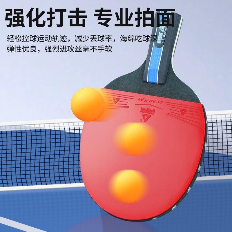 3-4 Star Table Tennis Racket Beginners To Intermediate Players Straight Grip Wooden Blade Double Pimple-in Rubber